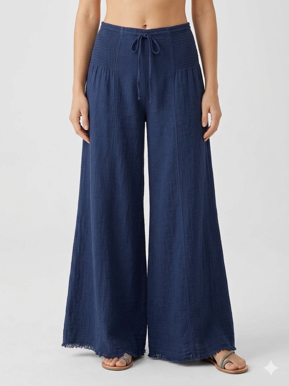XCVI Gauze Kaj Wide Leg - Navy Blue